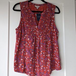 NWT LUCKY BRAND SLEEVELESS PAISLEY TOP - RED, PURPLE, WHITE, & BLUE BEAUTY - MED